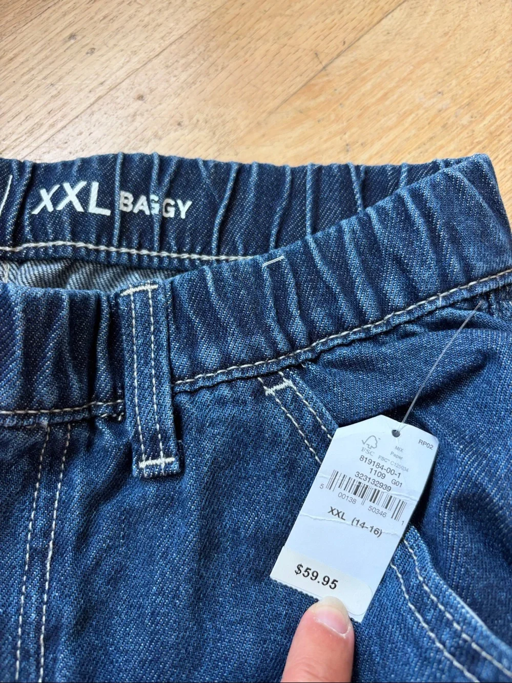 GAP Kids Baggy Jeans NEW with tags xxl elastic waist